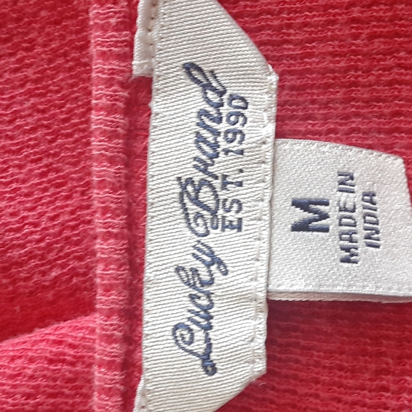 LUCKY BRAND Red EUC Medium Long Sleeves Scoop Neck Top - Picture 5 of 12